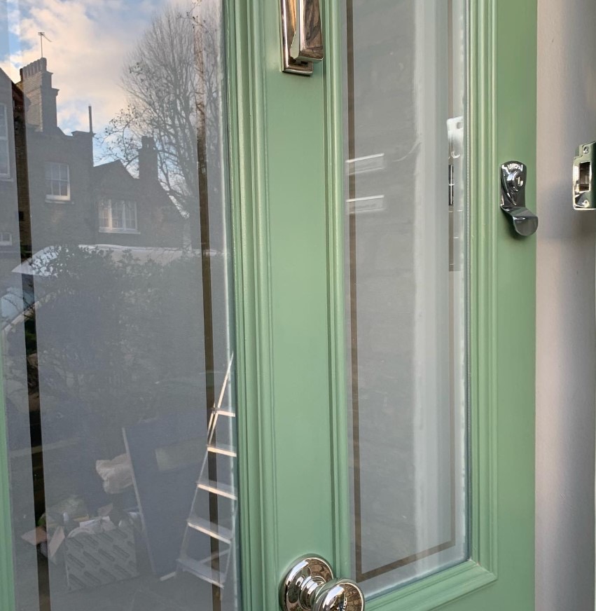 Hackney front door installation in progress